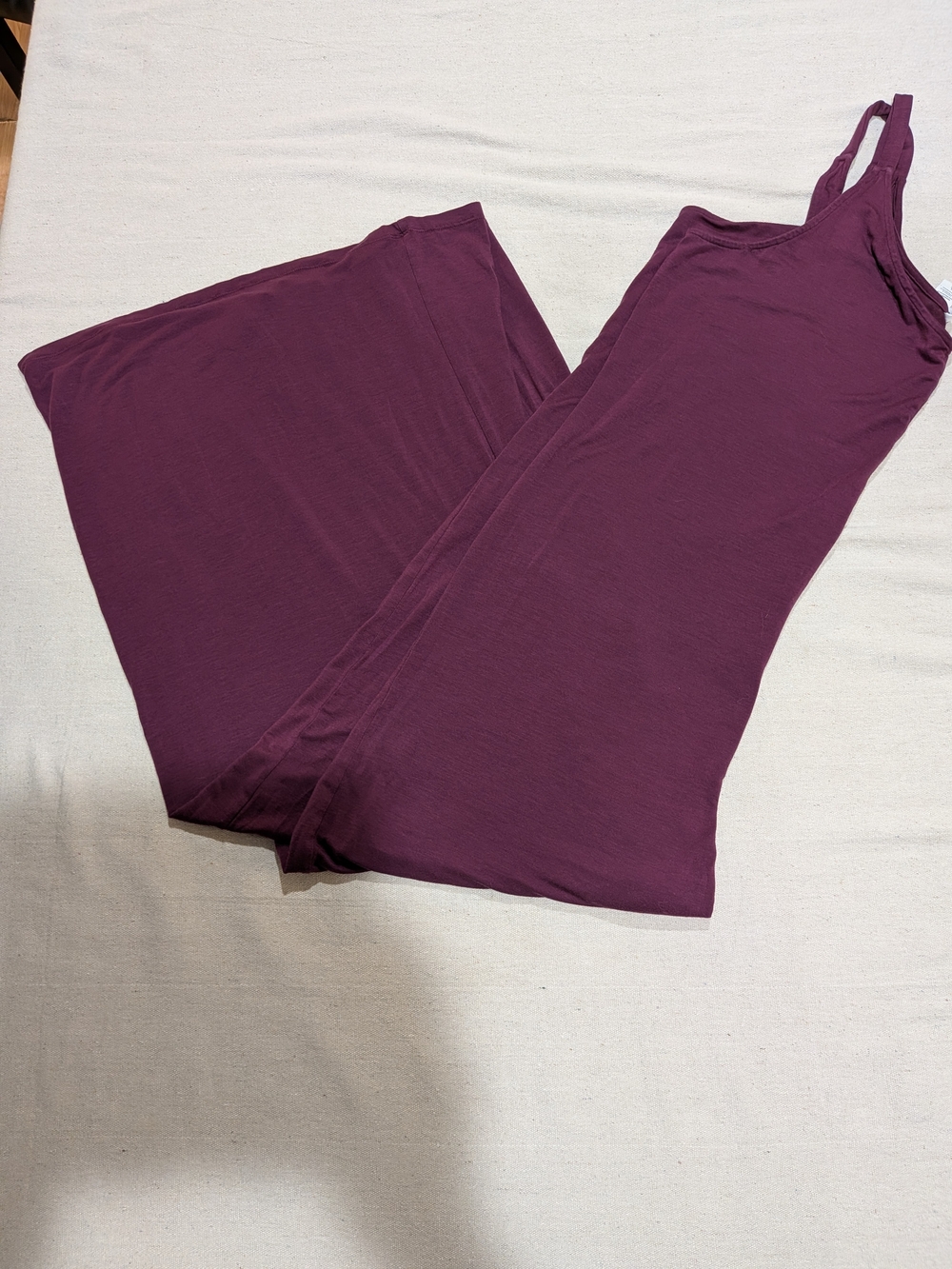 Athleta Nighttime Bliss Sleep Romper Plum V Neck Wide Leg - Picture 2 of 6